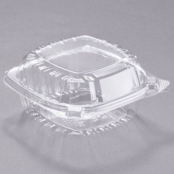 TableTop King C53PST1 5 3/8" x 5 1/4" x 2 5/8" ClearSeal Clear Hinged Lid Plastic Container - 500/Case