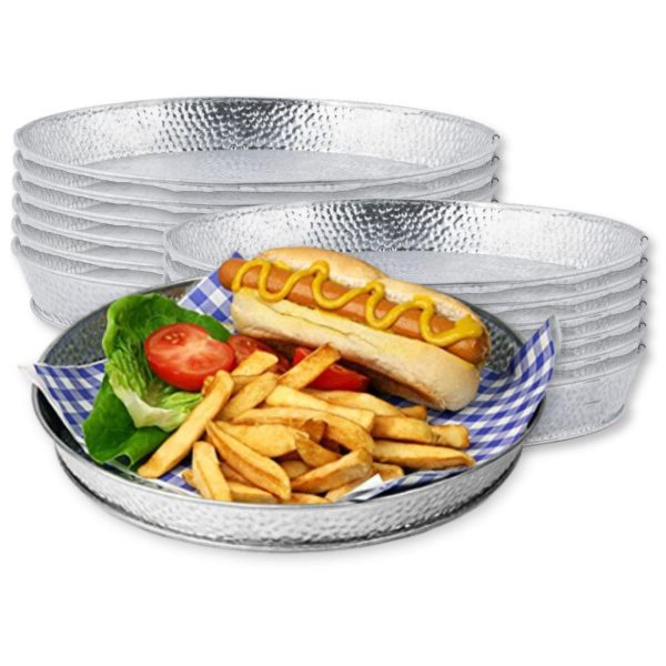 Tablecraft Galvanized Serving Tray, Steel Metal Dinner Food Platter