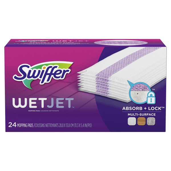 Swiffer WetJet Multi-Surface Floor Cleaner Pad Refill, 24 Count, Fresh Scent