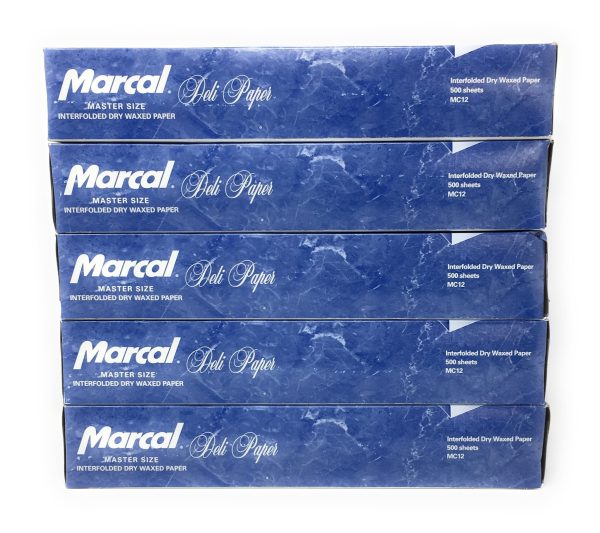 Marcal Deli Wrap Interfolded Wax Paper. Dry Waxed Food Liner Master Size 12 x 10.75 inches. 5 Packs. Total of 2500 Total Sheets