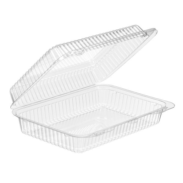 Glownary SLP32 Inline Plastics Clamshell Container Hinged Carryout 9-3/8x6-3/4x2-5/8 300 per case