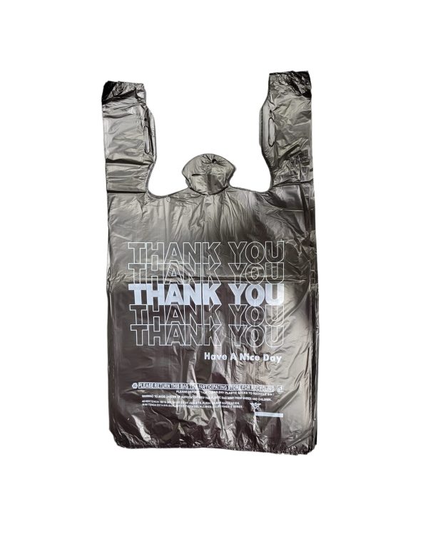 1/6 Large Black Disposable Shopping/Merchandise Bags - 500 pcs