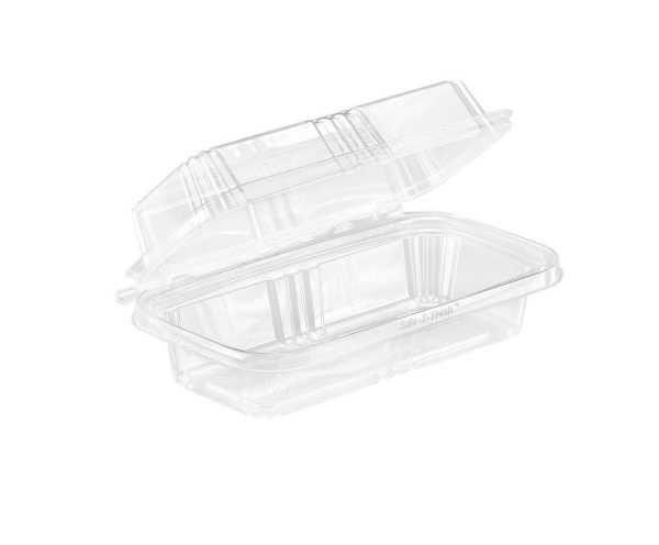 Inline Plastics Safe-T-Fresh Grab and Go Food Container, Clear Plastic, Safe-T-Guard Tear Strip Lock Lid, 150 Pack