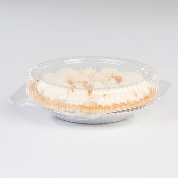 Detroit Forming LBH-881 Clear Circular OPS Plastic Hinged Locking Lid Food Pie Container, 8" Diameter | 100/Case